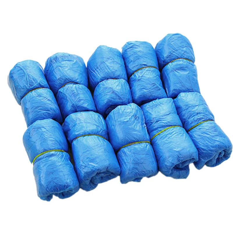 100pcs/Pack Waterproof Rain Shoes Boot Covers Plastic Disposable Overshoes H1 