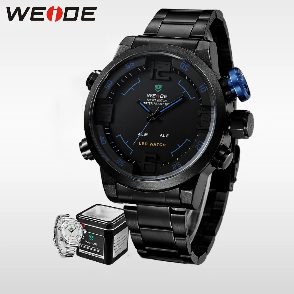 

WEIDE New 2017 Analog Watch Digital LED Display Clock Alarm Men Sports Quartz Wrist Military Mens Watches Top Brand Luxury saat