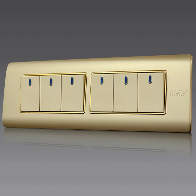 

Free Shipping, Kempinski Luxury 6 Gang 2 Way Wall Switch, Light Switch, 197*72mm, AC 110~250V, C5 series