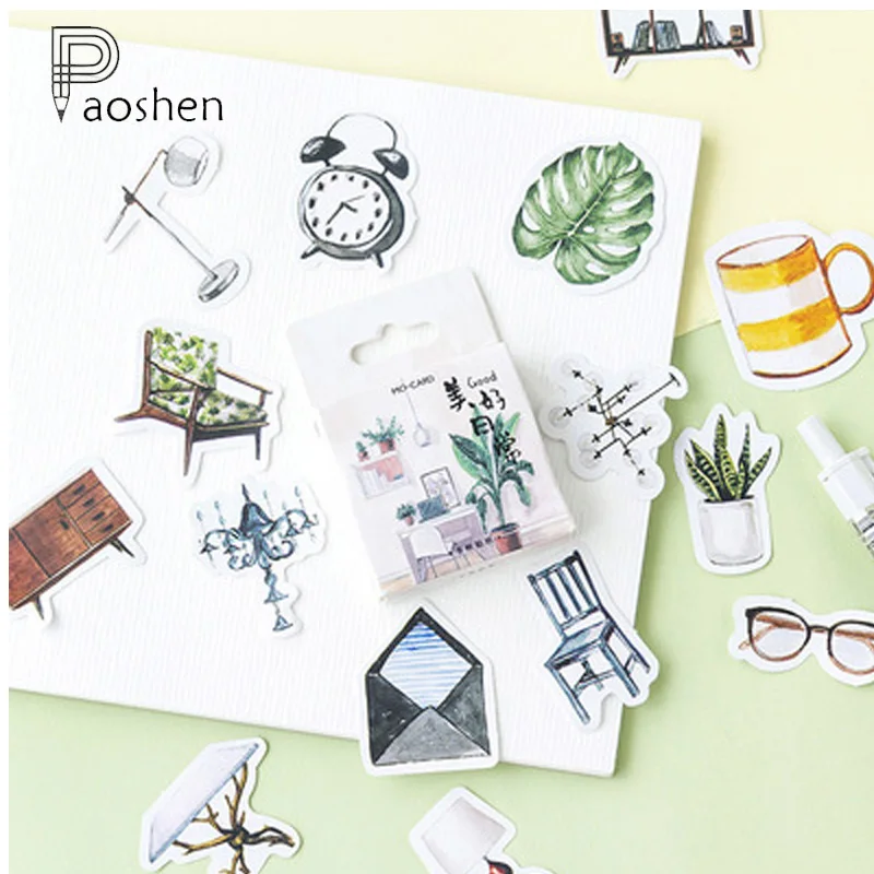 

46 pcs/box A person's travel Kawaii paper stickers Diary decoration diy scrapbooking label seal Hand account sticker stationery