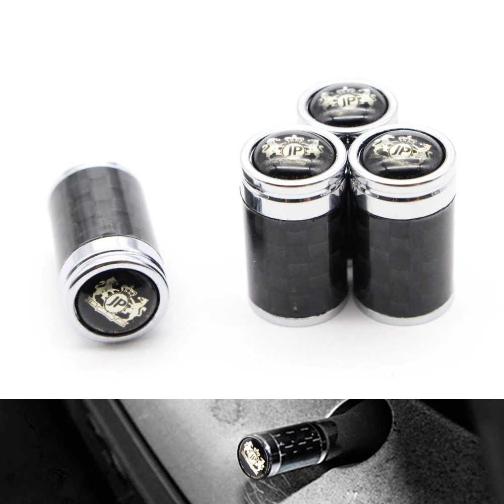4Pcs/Set Car Styling Copper Carbon Fiber Tire Valve Stems Caps Wheel