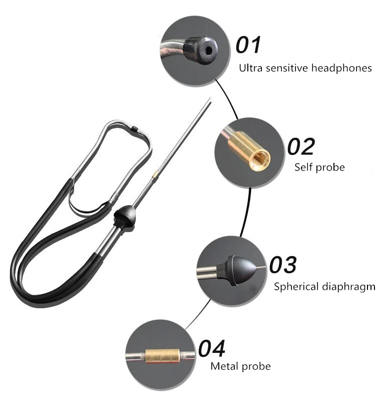 Цилиндр безэховой detectio инструмент диагностики для автомобильных двигателей автомобиля стетоскоп автомехаников цилиндров двигателя стетоскоп