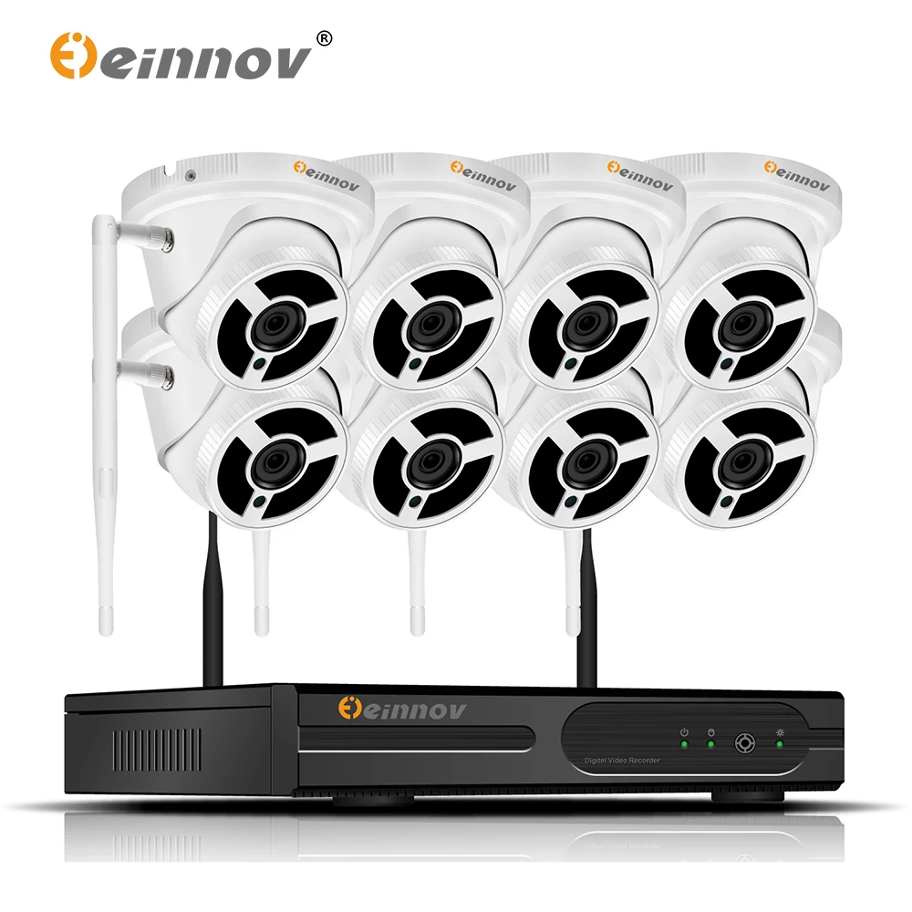 

Einnov 8CH 2MP 1080P Dome Camera Wireless Security System Video Surveillance Kit IP Wifi CCTV NVR Wi-Fi Outdoor Night Vision HD