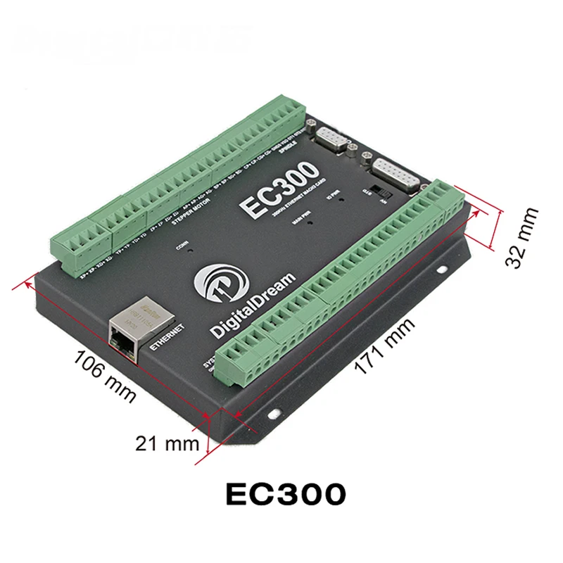 Плата управления движением EC300 Ethernet 3/4/5/6 Axis Mach3 CNC 300 кГц 24 В DC поддержка