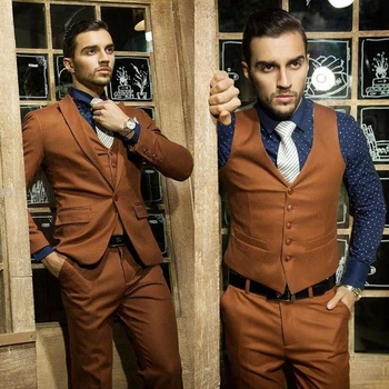 

Groom Wedding Suit Slim Fit Formal Men Suits Latest Coat Pant Designs Fashion Luxury Tuxedo Men Blazers (Jacket+Vest+Pants)