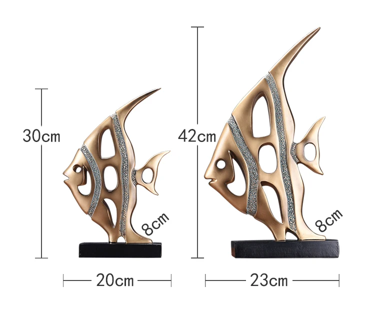 Украшение для гостиной винный шкаф украшения дисплей мебель представляет абстрактный домашний декор морская Статуэтка рыбы Статуэтка золотой