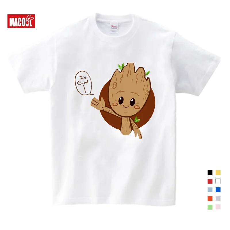 

Boy Summer Short Sleeve Cotton Cartoon Tee Tops Clothes Children Groot Print T-shirt Girl T-shirt Baby T Shirts Free Shipping