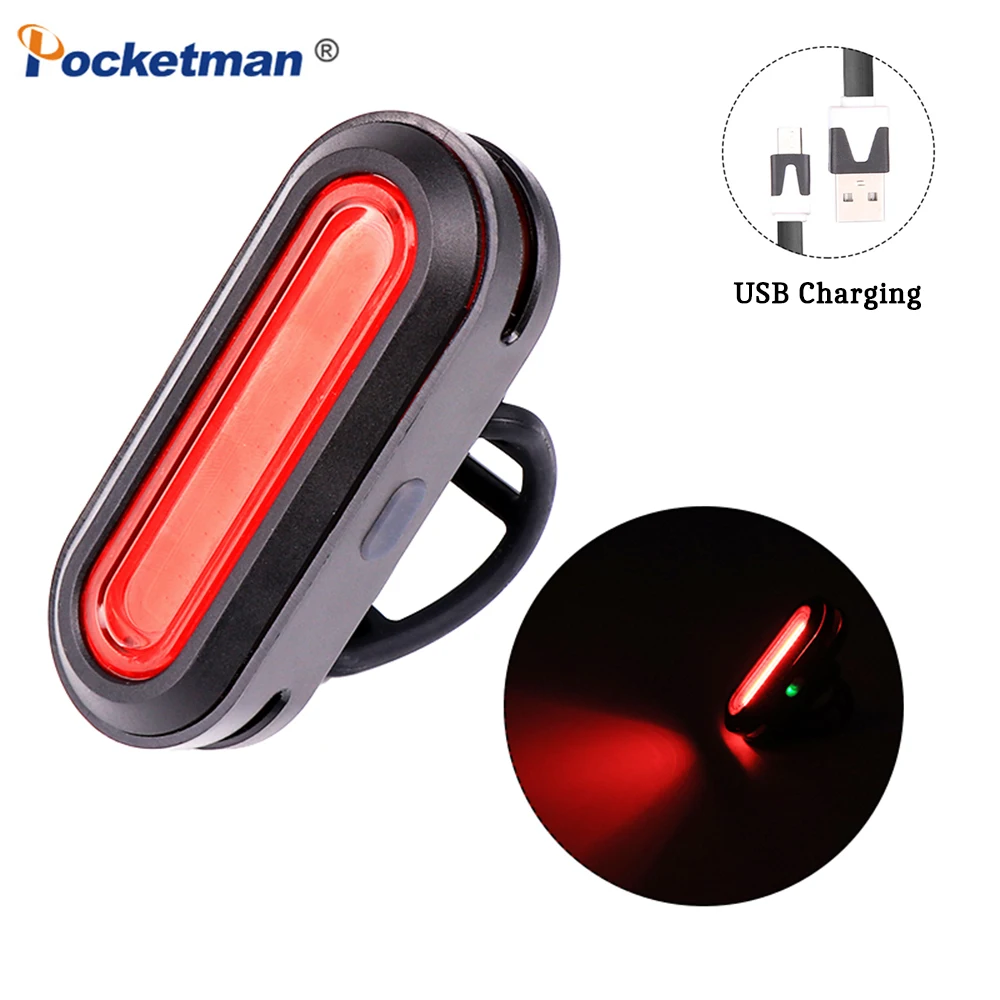 

COB Red Warning Light Bicycle Taillight Work Lamp Portable USB Rechargeable with 6 Modes Multifunction Flashlight Torch