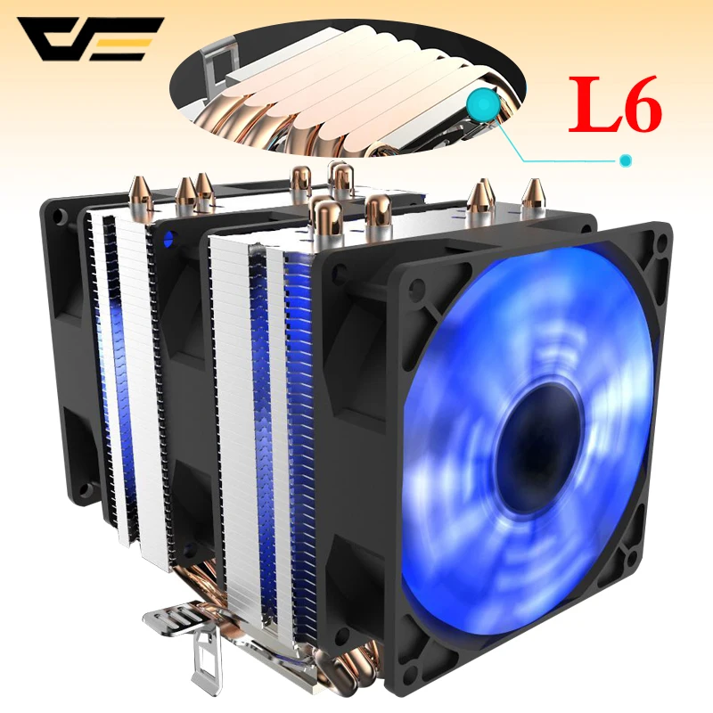 

Aigo Darkflash CPU Cooler 3pin 90mm CPU Fan for Computer LGA/2011/775/115x/1366 AM2/AM3/AM4 6 heatpipe dual-tower cooling fans