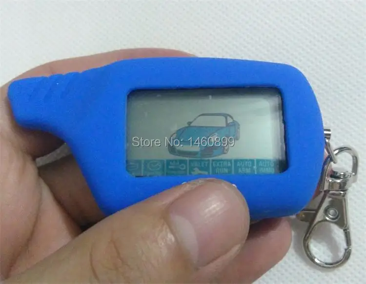 2 way LCD Remote Controller Keychain Key Fob Chain with LOGO Silicone Key Case for Two