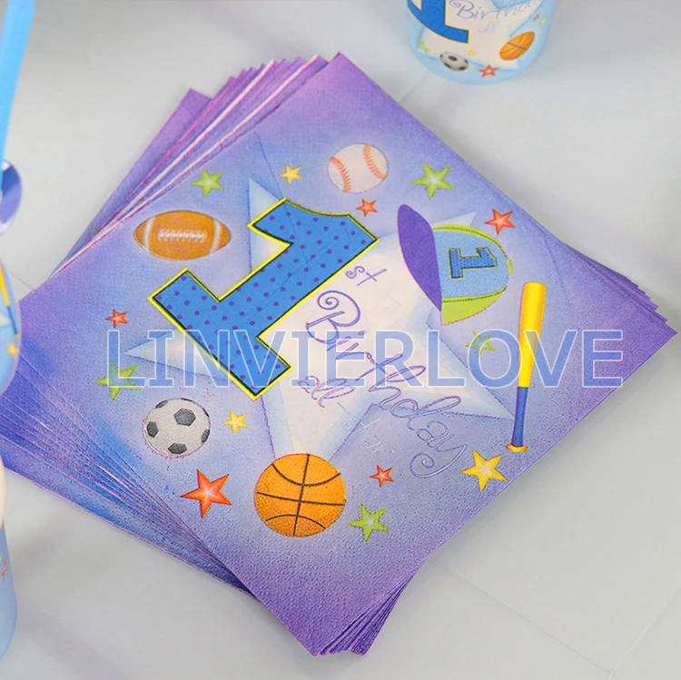 1-й День Рождения Декор бумажная тарелка чашка баннер коробки для конфет для детей день рождения одноразовые наборы посуды Детские принадлежности для душа