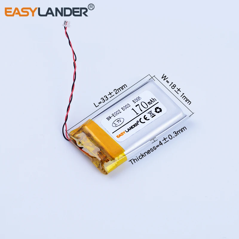 Easylander Замена 3,7 V 170mAh литий-полимерный аккумулятор li-ion Батарея для SONY MP3 NW-E002 NW-E003 NW-E005 оригинальную штепсельную 401833