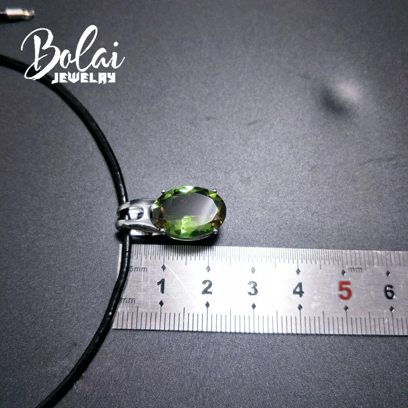 Bolaijewelry, 925 серебряная подвеска овальная 12*16 мм, создан драгоценный камень, элегантный дизайн, хорошее ювелирное изделие для женщин, повседневная одежда