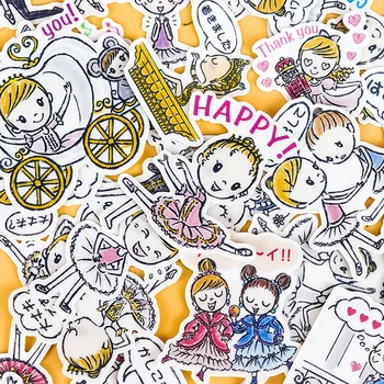 

40pcs Creative Cute Self-made Ballerina girl 3 DIY Animal Phone Stickers Diary Album Decoration Sticker scrapbooking child