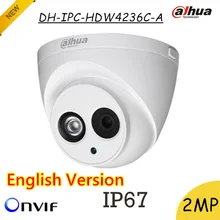 English Dahua 2mp IP Camera DH-IPC-HDW4236C-A Waterproof H.265 IR 50m Built in MIC day/night vision IPC-HDW4236C-A