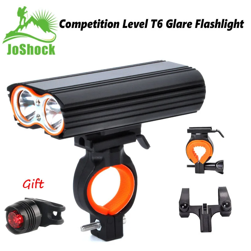 Best Joshock USB Bike Light 2x XML-L2 LED 24000Lm Headlight 2 Battery T6 Leds  Cycling Lamp Lantern Flashlight With Free Tail light. 0