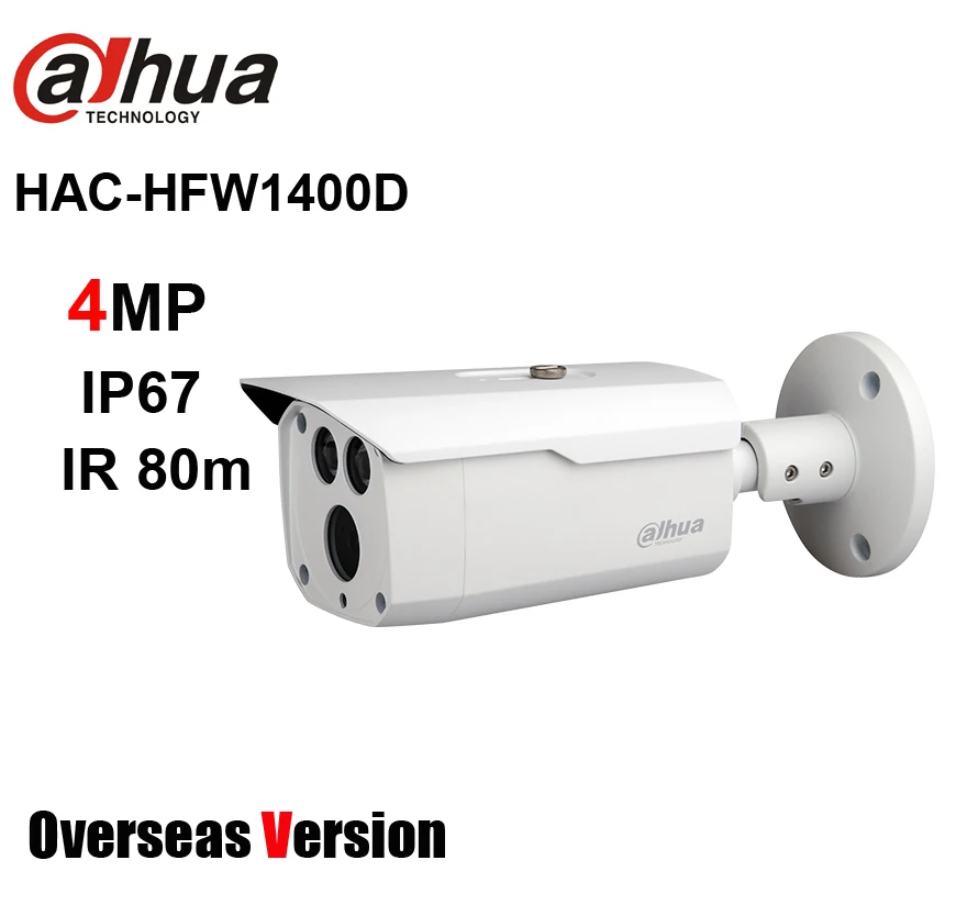 

Dahua HAC-HFW1400D HAC-HFW1400DP 4MP HDCVI IR Bullet Camera IR 80m IP67 Overseas Version CCTV Camera