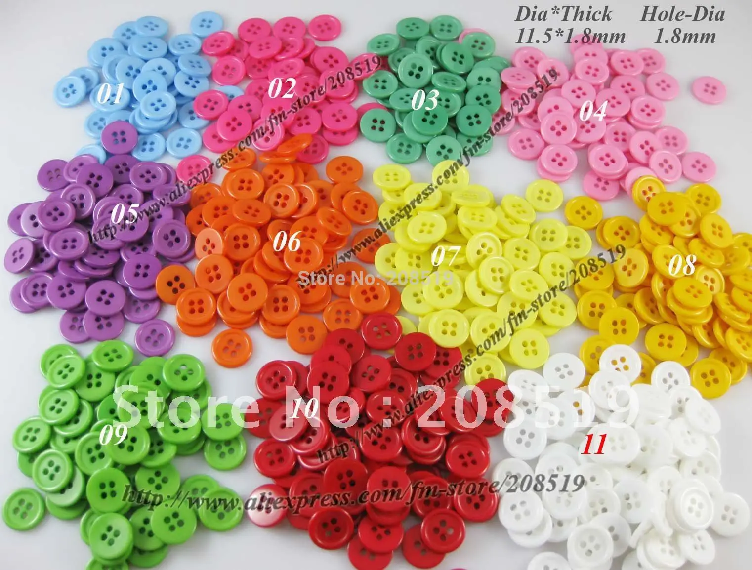 

NB088 resin buttons 500pcs round 11.5mm 4-holes sleeve buttons mixed colors wholesale&retails