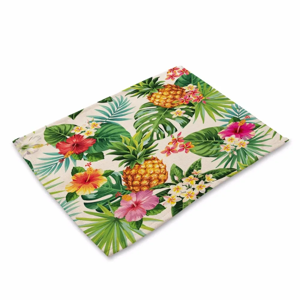 Коврик для стола с рисунком тропического растения ананаса, украшение для кухни, модный коврик, аксессуары для столовой, салфетка для стола для свадьбы