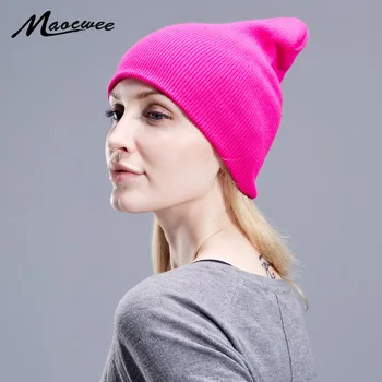 

Autumn Winter Solid Black Beanie Hats Solid Ski Hat Knitted Skuilles Beanies Women Men Lady Unisex Plain Warm Soft Bone Cap 2018