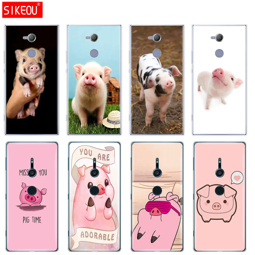 

silicone Cover phone Case for sony xperia XA1 XA2 ULTRA PLUS L1 L2 XZ1 XZ2 compact XZ PREMIUM funny cute lovely pig
