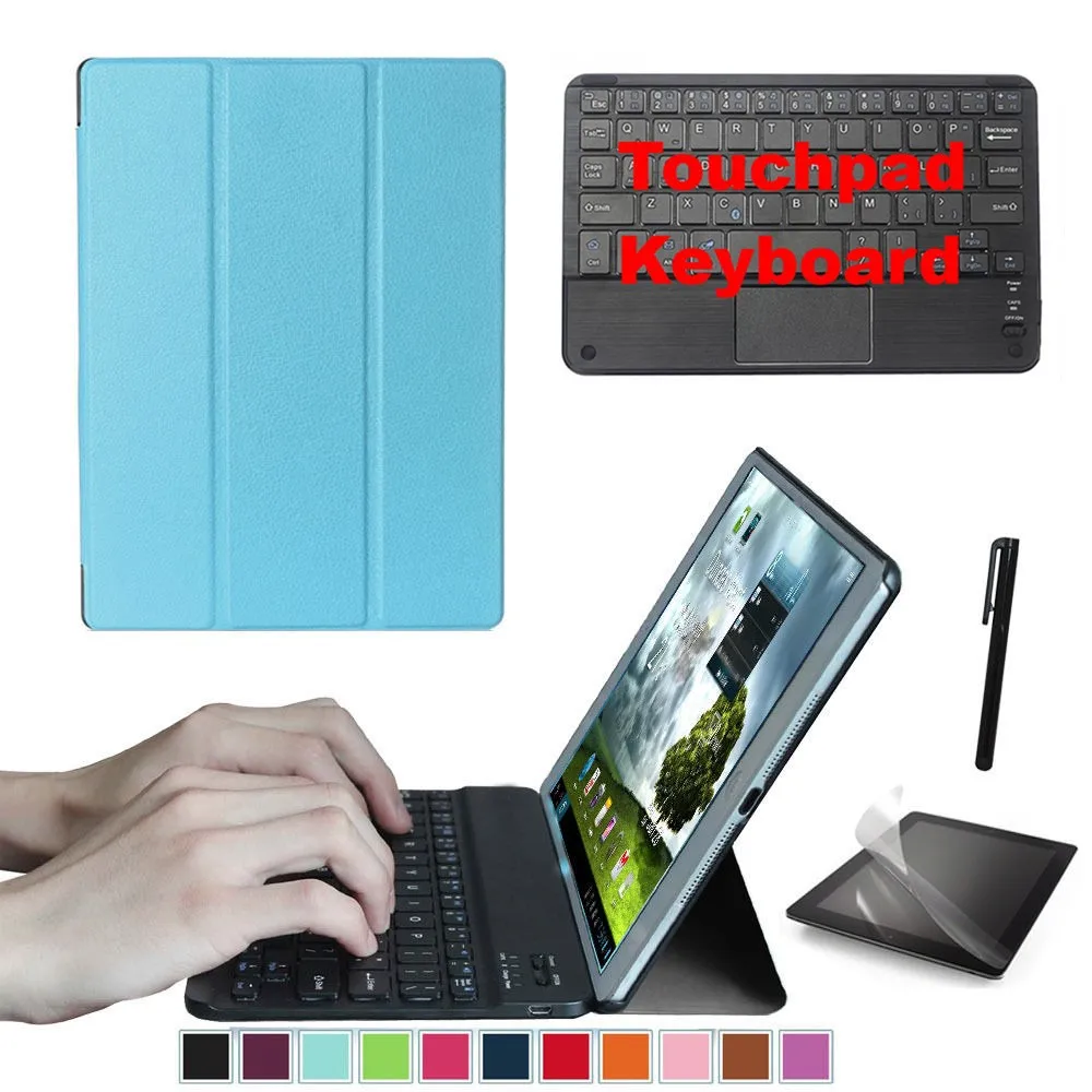Набор аксессуаров для ASUS ZenPad 3 8,0 Z8 Z581KL-Smart Cover чехол+ Bluetooth клавиатура+ Защитная пленка+ стилус - Цвет: WITH TOUCHPAD