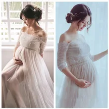Кружевные платья для беременных; реквизит для фотосессии; белое платье для беременных; платья для фотосессии; Одежда для беременных