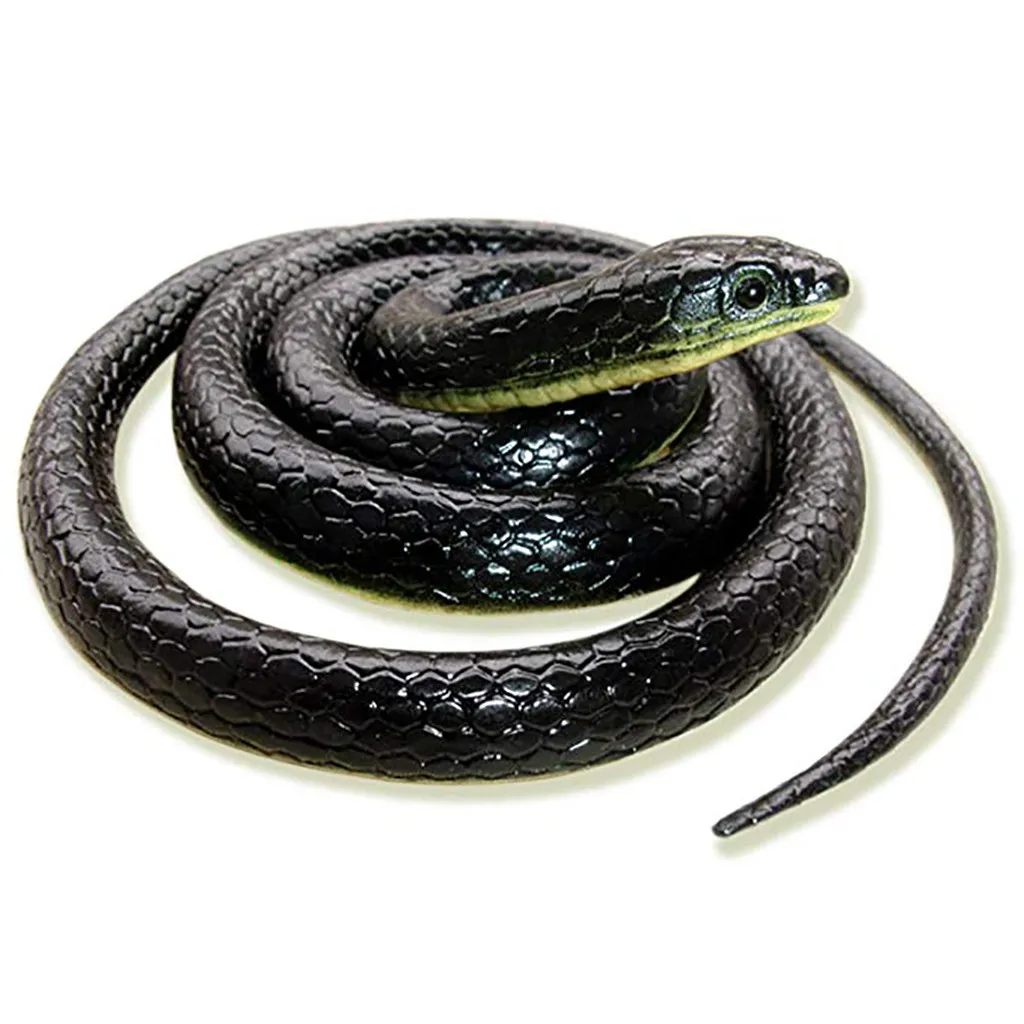 

Realistic Fake Rubber Toy Snake Black Fake Snakes 49 Inch Long April Fool's Day New Arrival Dropshipping