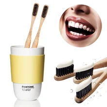 2 шт низкоуглеродистая Экологичная зубная щетка с мягкой щетиной, натуральным бамбуковым покрытием, зубная щетка для путешествий