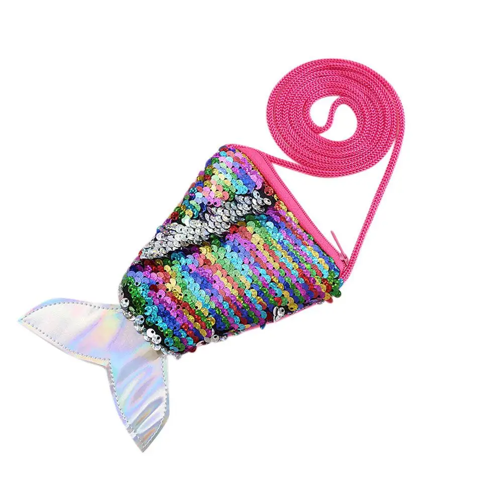 

Yfashion Women Kids Mermaid Tail Sequins Coin Purse Girls Crossbody Bags Sling Card Holder Pouch Gift