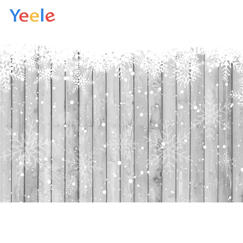 

Yeele Gray Wooden Board Snowflake Planks Portrait Photography Backgrounds Customized Photographic Backdrops for Photo Studio
