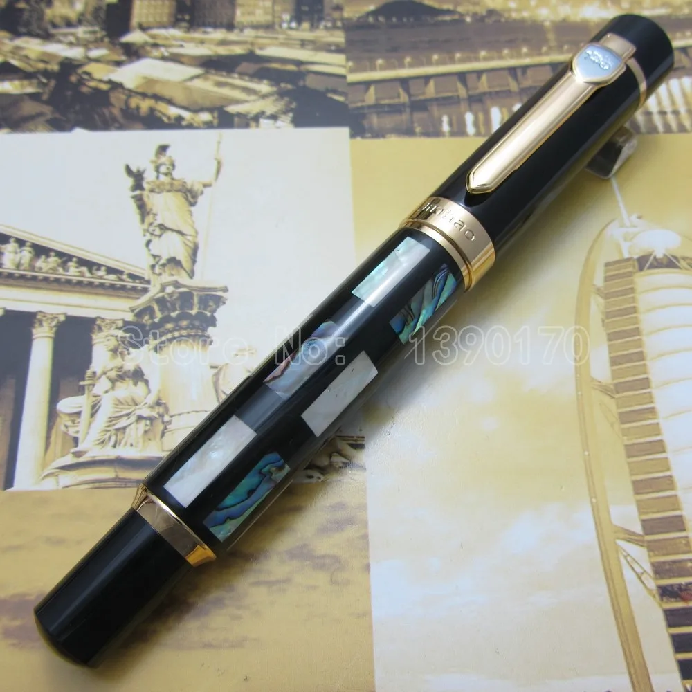 Перьевая ручка Jinhao яркая жемчужная темно-зеленая морская раковина с подарочной коробкой JC23H1