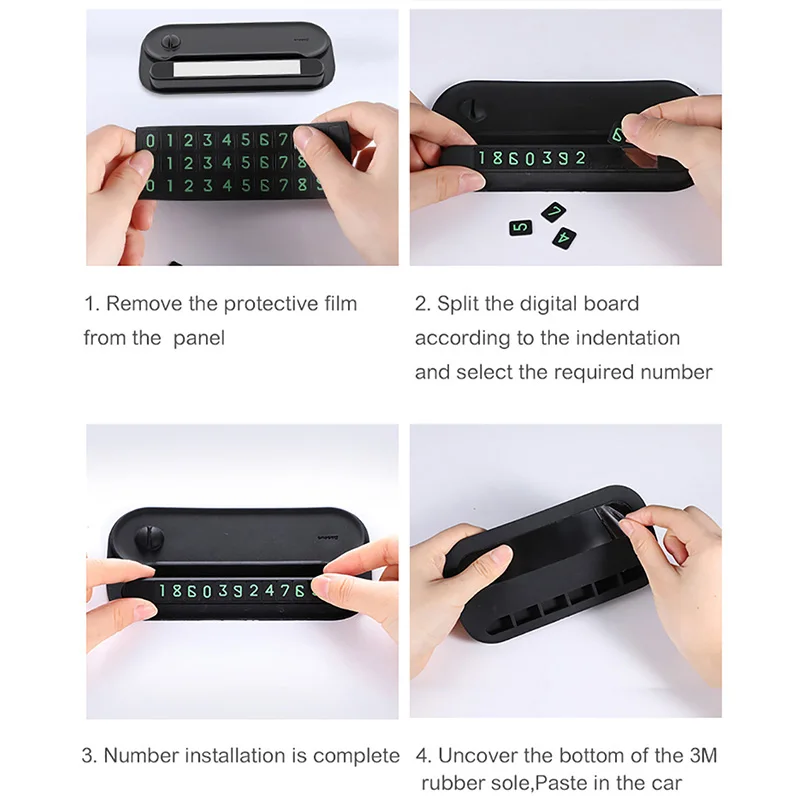  Baseus 2 in 1 Car Temporary Parking Card & Mobile Phone Holder Car Parking Card Phone Number Plate 