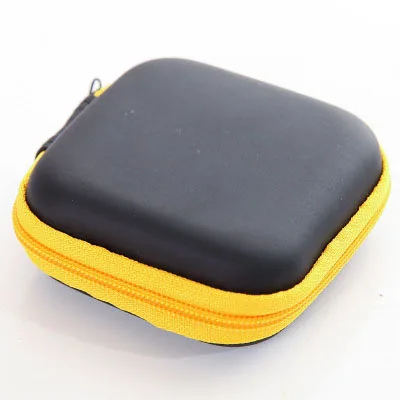 Портативный мини ящик для хранения квадратный чехол наушники для наушников sd-карта Чехол-держатель для хранения переноски жесткий наушник сумка - Цвет: Цвет: желтый
