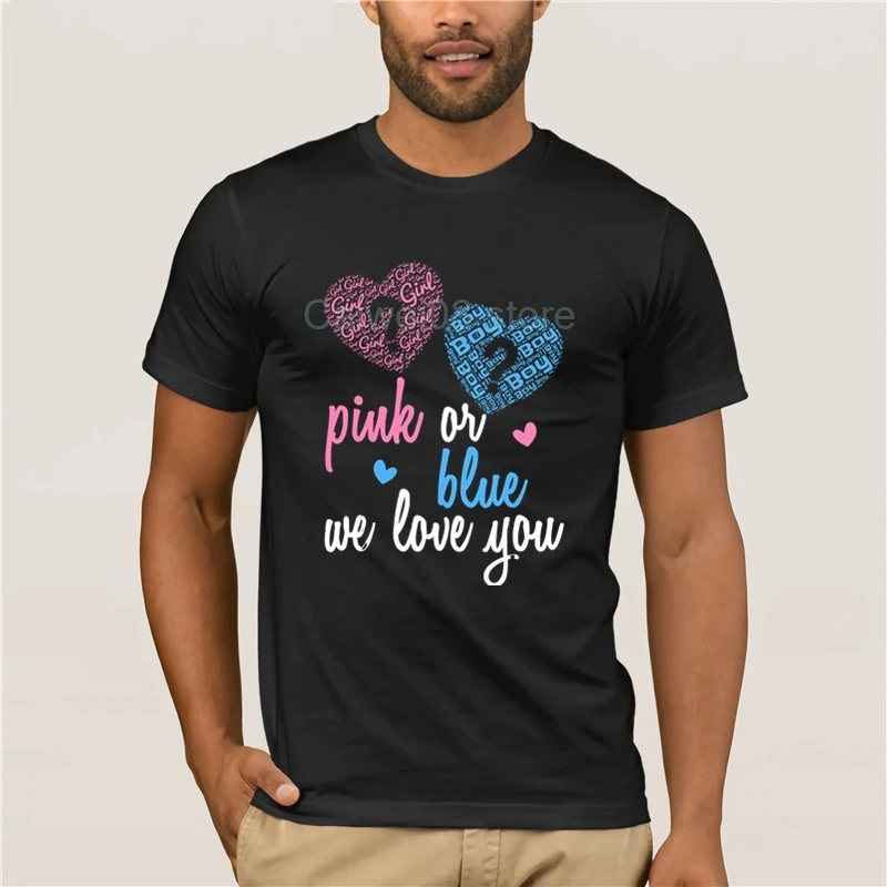 

Summer Fashion Street T-Shirt Trending Gender Reveal Pink Or Blue Boy Or Girl We Love You Trendy Creative Graphic T-shirt Top