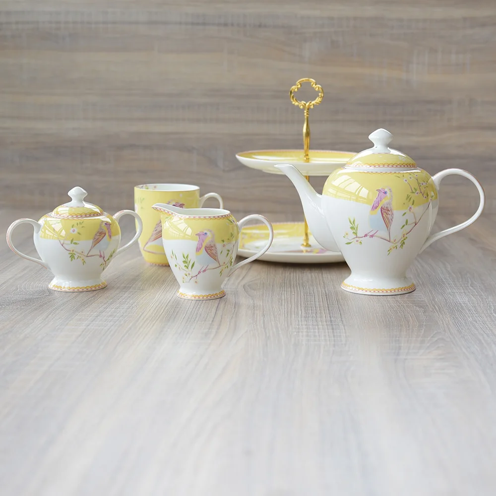 2017 Bone Porcelain British afternoon tea set with a cup