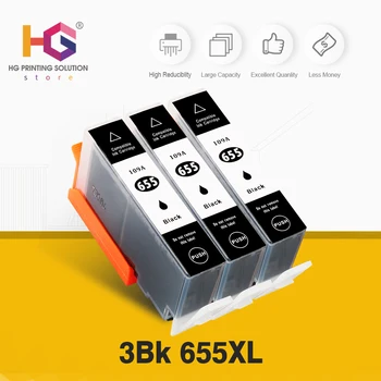 

QSYRAINBOW 3PCS C M Y BK replacement for HP 655 HP655 Ink Cartridge with chip For HP Deskjet4615 4625 3525 5525 6520 printer