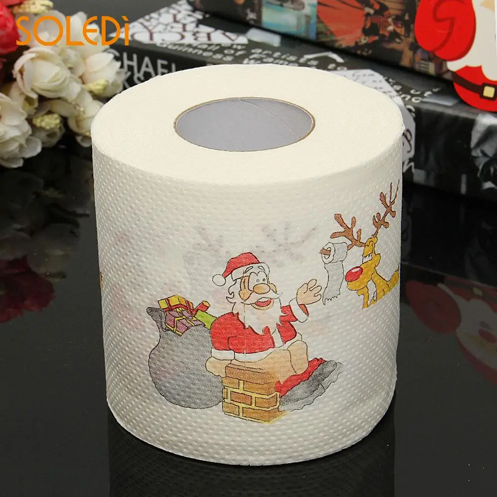 4 узора Рождество рулон туалетной бумаги Мода Санта Клаус домашний Рождественский Декор вечерние практичные мультфильм Туалетная