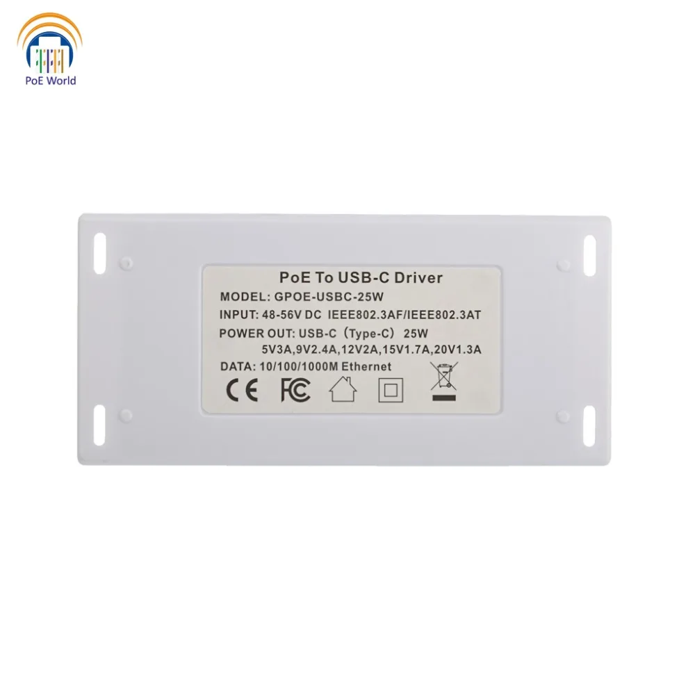 ⰡƮ PoE й POE Plus to USB Ÿ C   ġ,  ̴  100/1000,  802.3at ġ ۵
