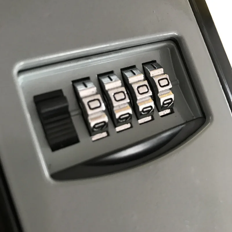 Key Safe Box Outdoor Digit Wall Mount Combination Password Lock Aluminum Alloy Material Keys Storage Box Security Safes