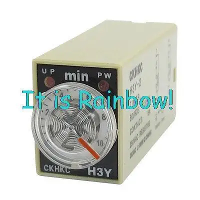 

Free Shipping AC 220V 8P Terminals DPDT 10 Minutes 10Min Delay Timer Time Relay H3Y-2