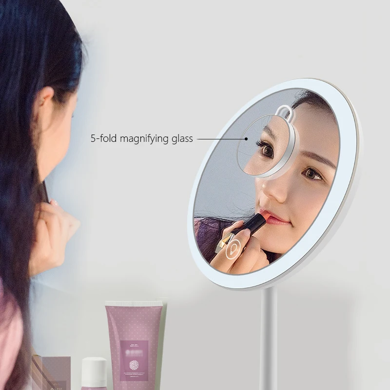 Светодиодный зеркало для макияжа Сенсорное зеркало 3 режима регулируемое USB перезаряжаемое косметическое зеркало с 5X увеличительное зеркало для путешествий
