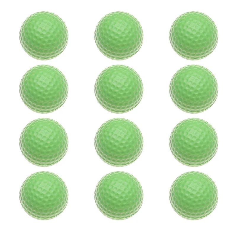 Новинка, 12 шт. мячей для гольфа, для спорта на открытом воздухе, белый полиуретановый мячик для гольфа, для помещений, на открытом воздухе, тренировочные принадлежности - Цвет: GR