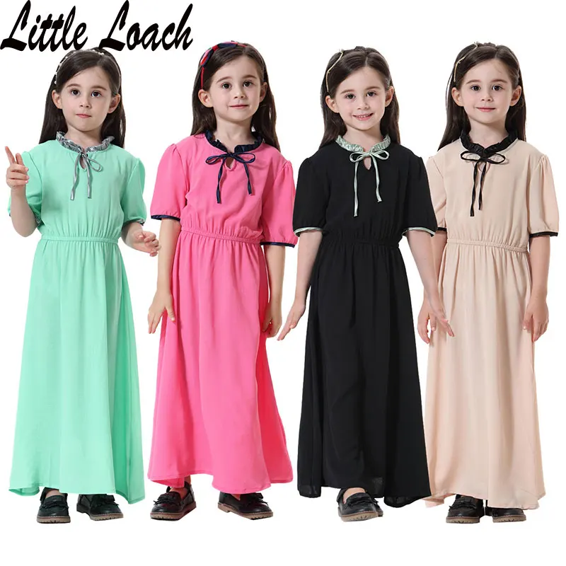 

Muslim Kids Long Dress Summer Beach Dresses Girls Abaya Maxi Dress Islamic Clothes Saudi Malaysia Islamic Children Dresses Robes