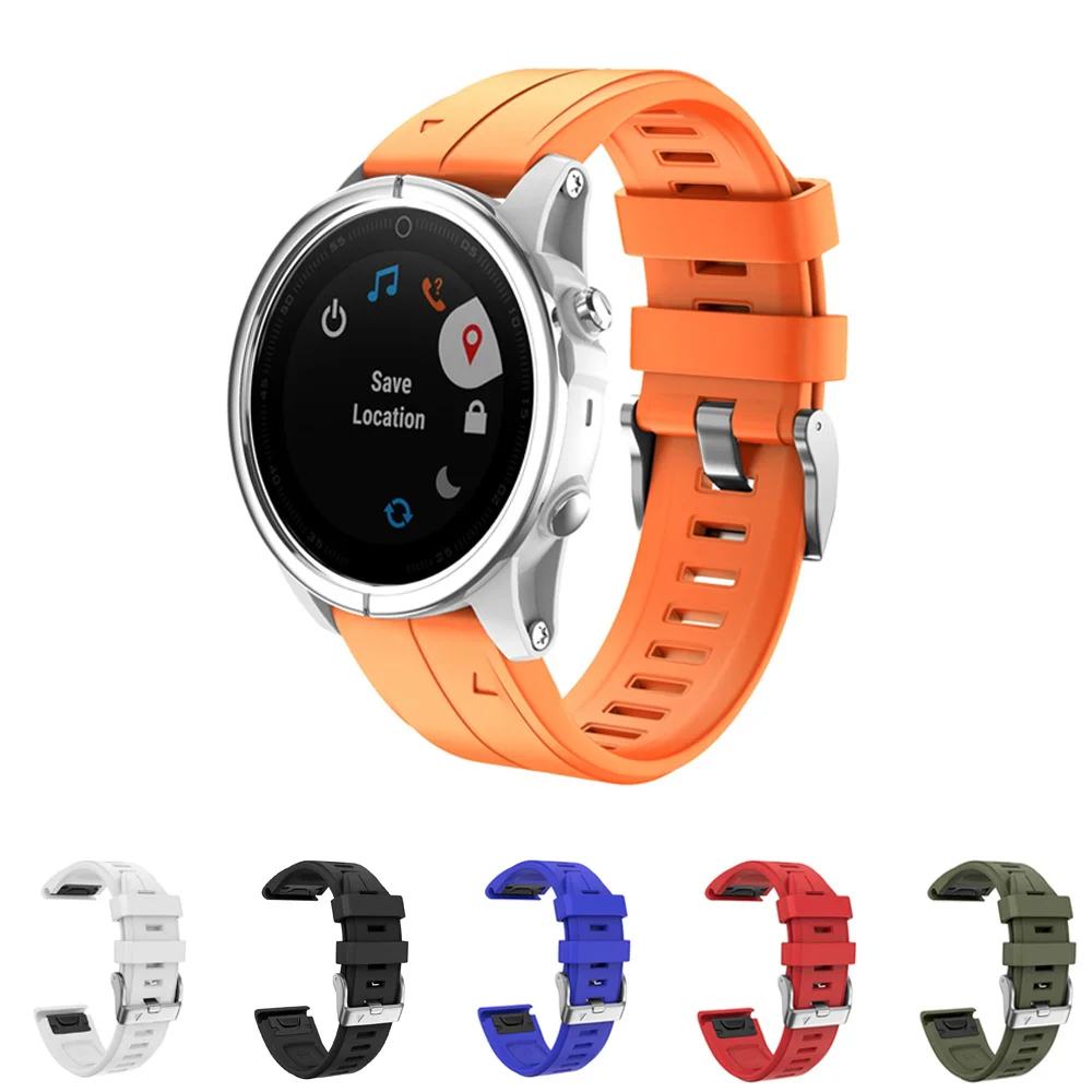 Мягкий силиконовый резиновый ремешок 20 мм для Garmin Fenix 5S /Fenix5S plus умный спортивный