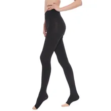 1 пара женщин 30-40 мм рт. ст. Компрессионные носки черный бежевый сплошной цвет давление чулки для медицинской, полет путешествия, беременность, спорт