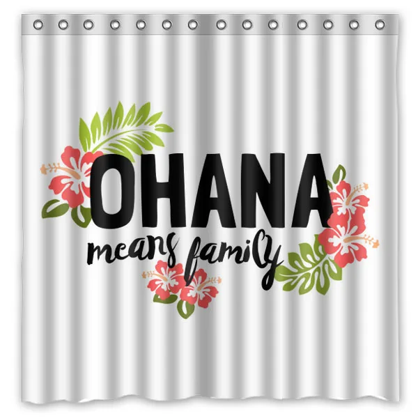 

Ohana DIY Waterproof Bath Shower Curtain Mildew Resistant Custom Bathroom Curtains Spa Decorative Screens 180*180cm
