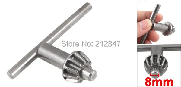 16mm Gear Diameter 8mm Pilot Spanner Drill Chuck Key  Tool Silver  Gray