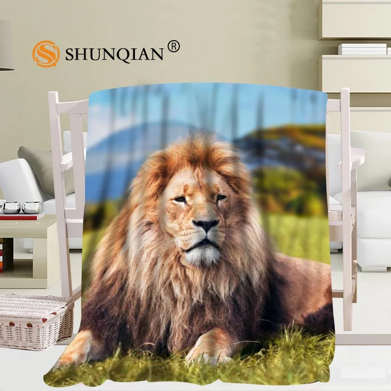 Заказное одеяло со львом, одеяло для офисного дивана, переносное мягкое одеяло для кровати, для путешествий, для взрослых, для дома - Цвет: Blanket