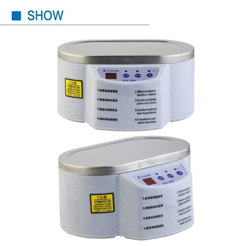 US $26.67 Mini Ultrasonic Cleaner Ss968 600ml Intelligent Control 30w 50w For Phone Motherboard Jewelry Glasses Ultrasound Bath Cleaning